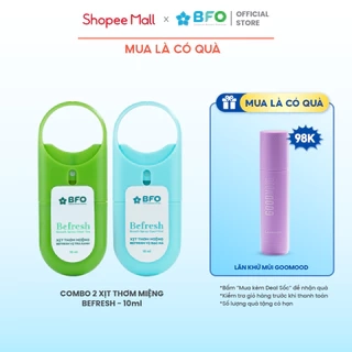 Combo 2 Xịt Thơm Miệng Khử Mùi Hôi Miệng Hương Trái Cây Tự Nhiên BFO Befresh 10ml