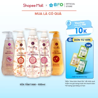 Sữa Tắm Nước Hoa Dưỡng Ẩm Tinh Dầu Hoa Hồng Hương Thảo Tami Natural 600ml