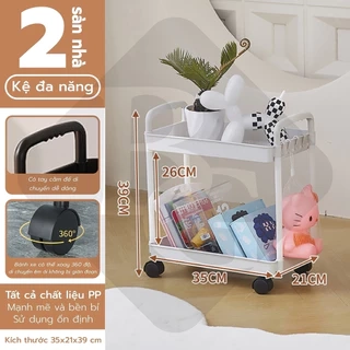 BG - Kệ 2 TẦNG KỆ Tiện Lợi 3521,Xe Đẩy Spa YTC Để Đồ Đa Năng, bánh xe không có khóa