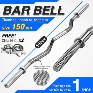 - Thanh tạ cong 1,5M curved 2 loại phi 25/50 hỗ trợ tập luyện cơ tay trước và sau