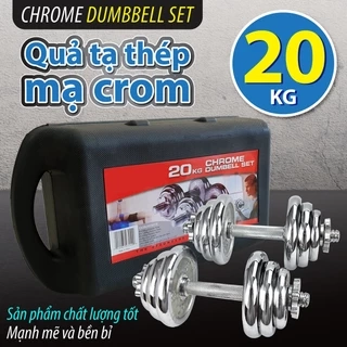 BG-Bộ tạ, miếng tạ 20kg kèm bộ quai tạ ấm đa năng, chất liệu PVC cao cấp