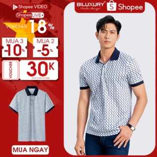 Áo Polo Họa Tiết 8APCH430XAH Biluxury Chất Liệu Cao Cấp Thoáng Mát, Thấm Hút Mồ Hôi