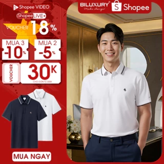 Áo Polo Nam Biluxury 9APCB508 Form Slimfit Logo Thánh Gióng Co Giãn Thấm Hút Bền Màu