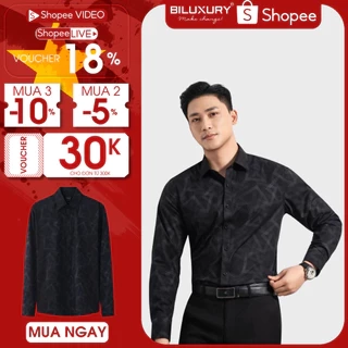 Áo Sơ Mi Dài Tay 7SMDH318DEN Biluxury Từ Sợi Tre Bền Màu, Chống Nhăn, Chống Tia UV