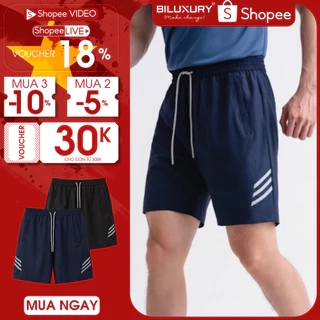 Quần Short Gió Thể Thao 8QDGT407 Biluxury Quần Đùi Chất Liệu Thoáng Mát Không Nhăn Nhàu