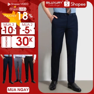 Quần Tây Nam Thời Trang Biluxury 7QAUB003/8QAUB300 Chất Vải Mềm Mịn Mỏng Nhẹ Phom Dáng Trẻ Trung Năng Động