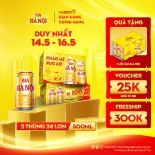 COMBO 2 Thùng 24 lon Bia Hà Nội phiên bản hè 2025  – HABECO (330ml/lon)