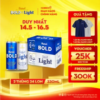 COMBO 2 Thùng 24 lon Bia Hanoi BOLD & Light – HABECO (330ml/lon)