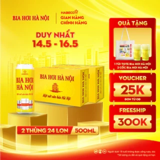 COMBO 2 Thùng 24 lon Bia Hơi Hà Nội – HABECO (500ml/lon)
