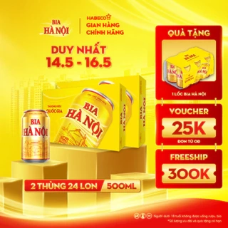 HỎA TỐC HÀ NỘI - COMBO 2 Thùng 24 lon Bia Hà Nội – HABECO (330ml/lon)