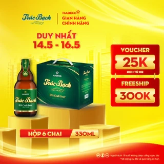 HỎA TỐC HÀ NỘI - Hộp 6 chai bia Trúc Bạch IPA Craft - HABECO (330ml/chai)