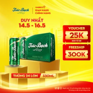 HỎA TỐC HÀ NỘI - Thùng 24 lon Bia Trúc Bạch - HABECO (330ml/lon)