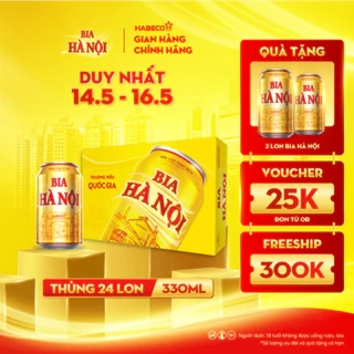 Thùng 24 lon Bia Hà Nội - HABECO (330ml/lon)
