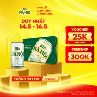 Thùng 24 lon Bia Hà Nội Nhãn Xanh - HABECO (330ml/lon)