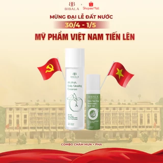 Bộ đôi Nước dưỡng 8% PHA 8% PHA DAILY GLOWING ESSENCE 150ML + GEL chấm mụn Tràm Trà NANO TEA TREE ACNE-CARE SPOT GEL 15M