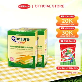 Combo 2 Hộp Bánh Bông Lan Quasure Light Cốm Bibica 126g - Thực phẩm cho người ăn kiêng, tiểu đường