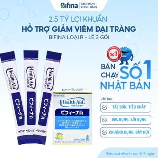 BIFINA NHẬT BẢN, Loại R Lẻ 3 gói (không có hộp)- Nhuận tràng, Detox, làm sạch ruột, không dùng cafe