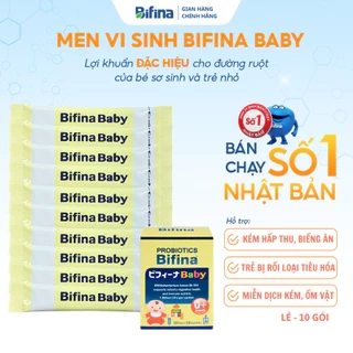 Men vi sinh Bifina Baby Nhật Bản - Lẻ 10 và 15 gói (không có hộp)- Hỗ trợ bé ăn ngon, hấp thu tốt, hết táo bón