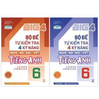 Sách - Combo Big 4 bộ đề tự kiểm tra 4 kỹ năng Nghe - Nói - Đọc - Viết tiếng Anh cơ bản và nâng cao lớp 7 Tập 1 2 Global