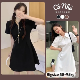 Đầm Polo Bigsize Nữ Tay ngắn Dáng Xòe Có Khóa Kéo Thanh Lịch Vải Thun Gân Co Giãn G98