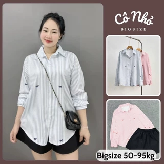 Set Sơ Mi Quần Đùi Bigsize Nữ Áo Sơ Mi Nơ In Kèm Quần Short Năng Động Mùa Hè 50-95kg SET975