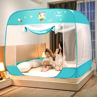 Màn chụp chống muỗi tự bung đỉnh vuông Bình Minh - Chân viền 1m6*2m, 1m8*2m, 2m2*2m