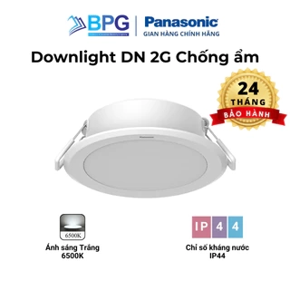 Đèn LED âm trần Chống ẩm Panasonic IP44 DN 2G Công suất 9W, 12W - Ánh sáng Trắng 6500K, Bảo hành 2 năm 1 đổi 1