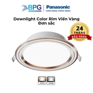 Đèn LED Âm trần Viền Vàng, Viền Bạc Panasonic Color Rim đơn sắc - đổi màu, Công suất 9W 12W