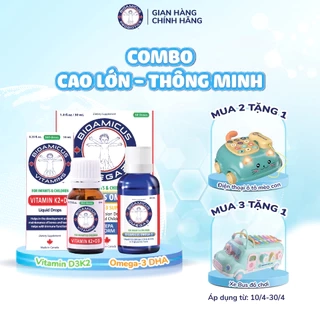 Bộ Đôi Cho Bé Cao Lớn Thông Minh - BioAmicus Vitamin D3K2MK7 & BioAmicus Omega-3 DHA