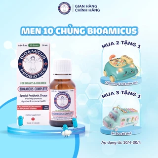 Men Vi Sinh 10 Chủng BioAmicus Complete hỗ trợ tiêu hóa, giúp bé ăn ngon Lọ 10mL