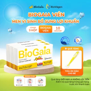 Combo 3 men vi sinh BioGaia Protectis Dạng viên cải thiện hệ tiêu hóa Thụy Điển hộp 10 viên