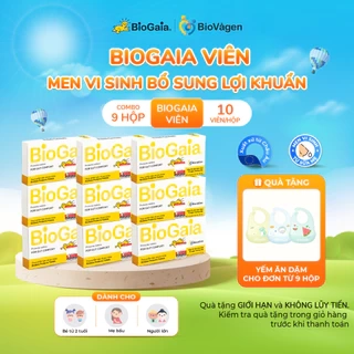 Combo 9 men vi sinh BioGaia ProTectis Dạng viên cải thiện hệ tiêu hóa Thụy Điển hộp 10 viên