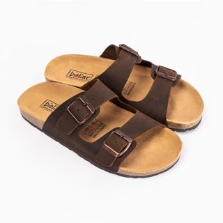 Dép Birken Đế Trấu Hai Quai Ngang Da Bò Thương Hiệu BIOLINE - D01