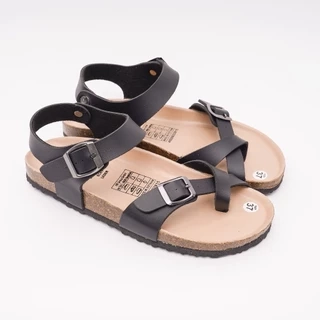 Sandal Đế Trấu Unisex Nam NữBIOLINE Official Quai Da Pu Đan Chéo Xỏ Ngón - PUK14