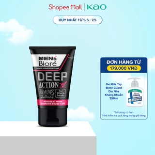 Sữa Rửa Mặt Men Biore Hạt Tác Động Kép Mát Lạnh Sảng Khoái 100g