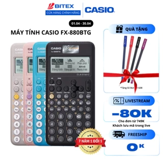 Máy tính học sinh Casio Fx-880BTG mới nhất dành cho học sinh cấp 2 cấp 3 lớp 6 đến12 chuyên dụng mang vào phòng thi
