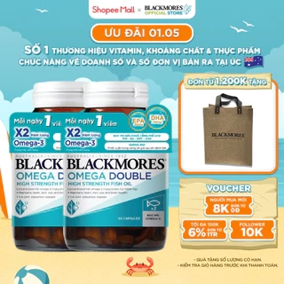 Combo 2 Lọ Viên Uống Dầu Cá Bổ Sung Omega Hỗ Trợ Cho Tim, Mắt và Da Blackmores Double Omega High Strength 90 Viên/Lọ