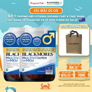 Combo 2 Lọ Vitamin Tổng Hợp Hỗ Trợ Sức Khỏe Nam Giới Blackmores Multivitamin For Men 50 Viên/Lọ