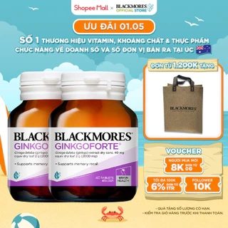 Combo 2 Viên Uống Hỗ Trợ Tuần Hoàn Máu Não Blackmores Ginkgoforte 40 Viên/Lọ