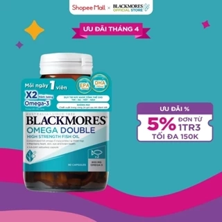 Viên Uống Dầu Cá Bổ Sung Omega Hỗ Trợ Cho Tim, Mắt và Da Blackmores Double Omega High Strength 90 Viên