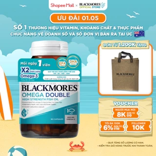 Viên Uống Dầu Cá Bổ Sung Omega Hỗ Trợ Cho Tim, Mắt, Da Blackmores Double Omega High Strength Lọ 90 Viên