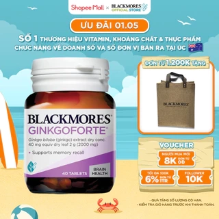 Viên Uống Hỗ Trợ Tuần Hoàn Máu Não Blackmores Ginkgoforte Lọ 40 Viên