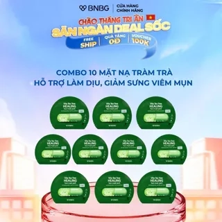 Combo 10 Mặt Nạ BNBG Tràm Trà Hỗ Trợ Làm Dịu, Giảm Sưng Viêm Mụn BNBG Vita Tea Tree Healing Face Mask Pack 30ml