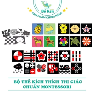 Bộ Thẻ Kích Thích Thị Giác Giúp Bé Phát triển Toàn Diện [Chuẩn Phương Pháp Montessori, Loại Decal Dán và Thẻ Gấp]