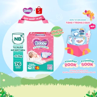 [TẶNG MIẾNG] Tã quần mở một bên Bobby dành cho bé sơ sinh size NB70+6/NB-S74/S80/ S-M62