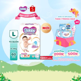 Tã quần Bobby Premium Soft size M60/L56/XL52/XXL48