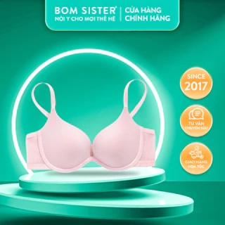 Áo lót nữ có gọng, áo ngực mút mỏng thun lạnh dây liền bảng lưng phối lưới BOM Sister MU26015