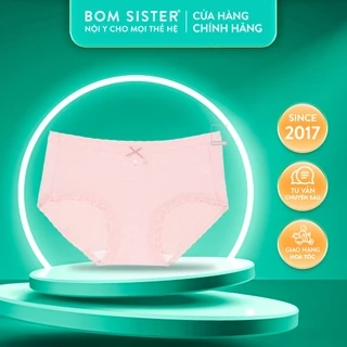 Combo 3 quần lót nữ cotton caro mỏng viền ren đính nơ, tone màu pastel họa tiết dễ thương BOM SISTER Q61050