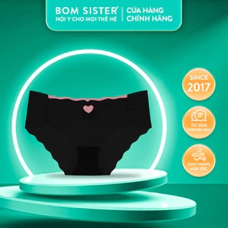 Quần lót nữ không viền, quần chip nữ siêu mỏng, họa tiết trái tim không đường may BOM SISTER Q23880