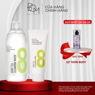 Bộ đôi làm sạch da nước tẩy trang và sửa rửa mặt BOM EIGHT TEA